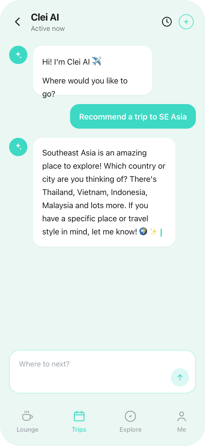 Clei AI Travel Planner — auto-generate itineraries in natural language