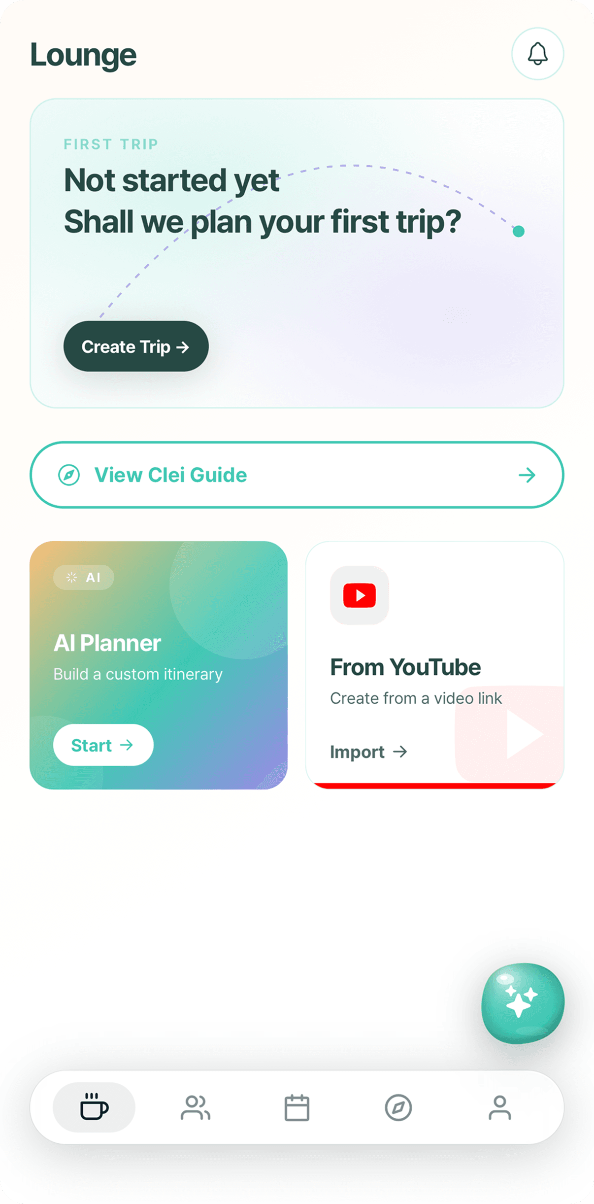 Clei YouTube trip planning — auto-extract places from a video link